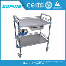 SF-3730 Stainless steel medical trolley hospital emergency trolleys